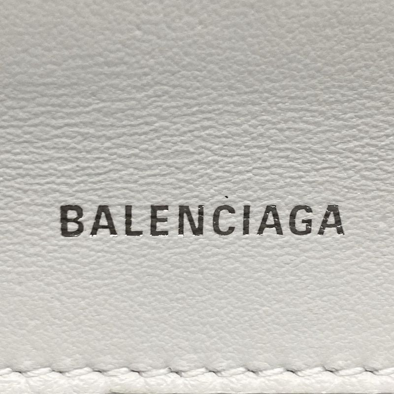 Balenciaga Handbag Hourglass Top Handle Small 593546 White Leather