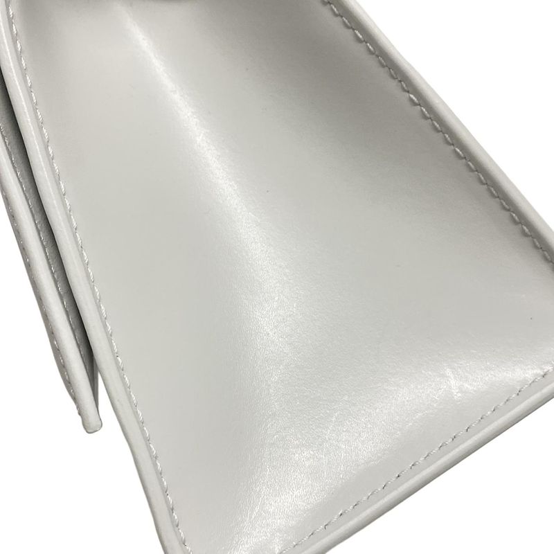 Balenciaga Handbag Hourglass Top Handle Small 593546 White Leather