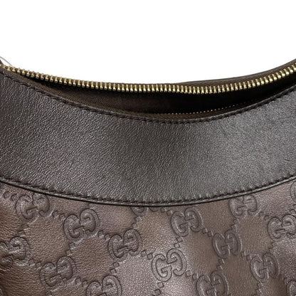 Gucci Handbag Abby Gucci Guccissima Line 189833 Dark Brown Leather