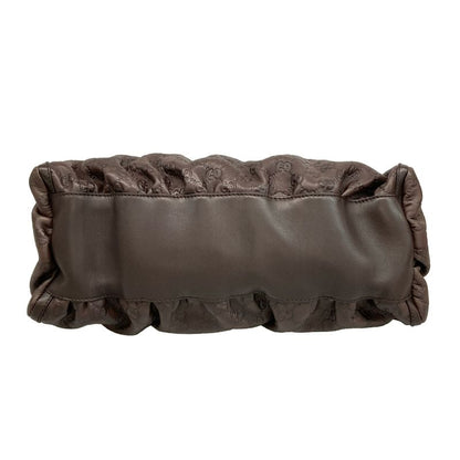 Gucci Handbag Abby Gucci Guccissima Line 189833 Dark Brown Leather