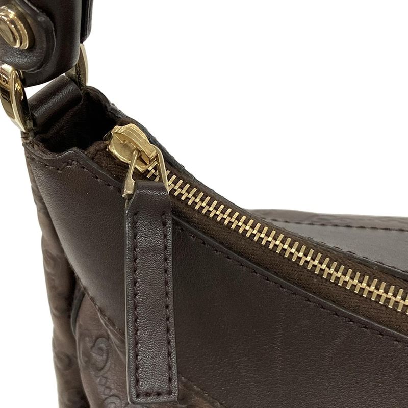 Gucci Handbag Abby Gucci Guccissima Line 189833 Dark Brown Leather