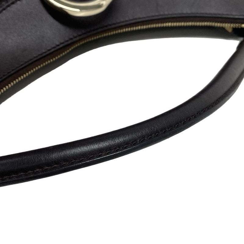 Gucci Handbag Abby Gucci Guccissima Line 189833 Dark Brown Leather