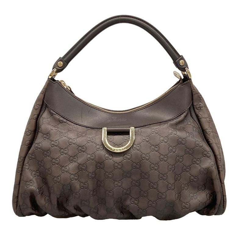 Gucci Handbag Abby Gucci Guccissima Line 189833 Dark Brown Leather