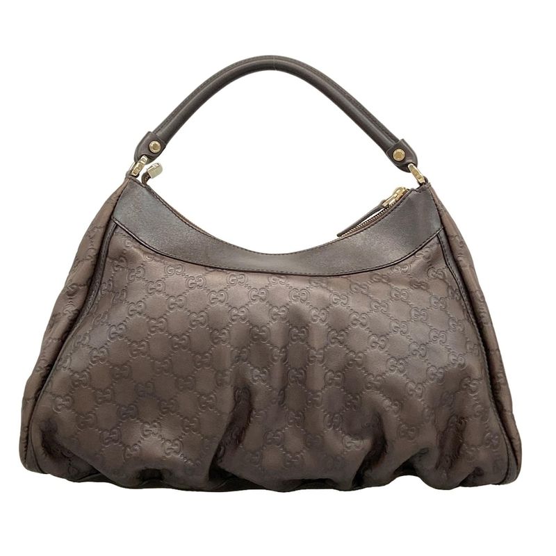 Gucci Handbag Abby Gucci Guccissima Line 189833 Dark Brown Leather