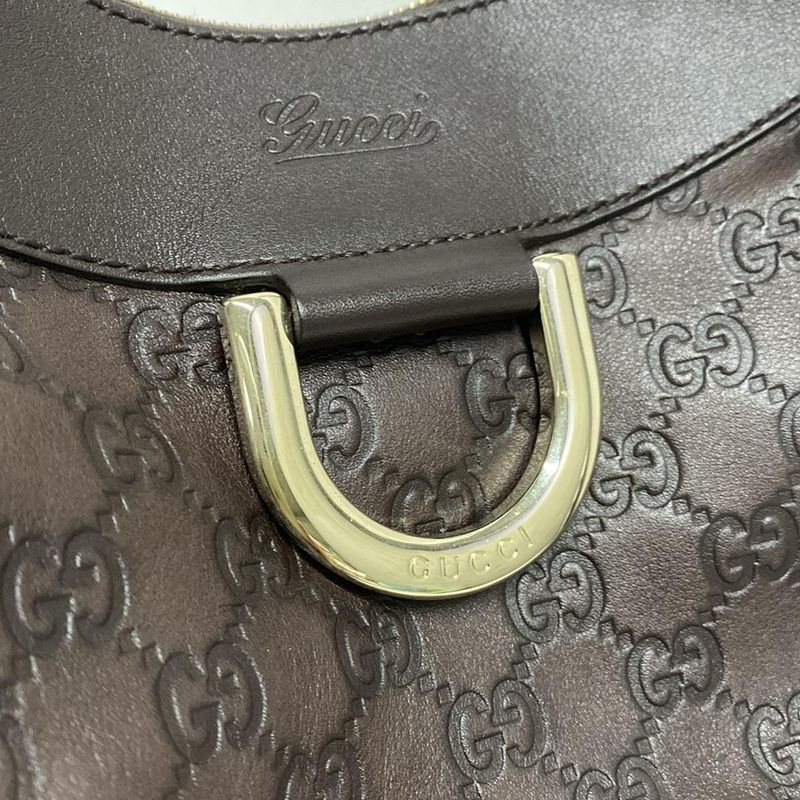 Gucci Handbag Abby Gucci Guccissima Line 189833 Dark Brown Leather