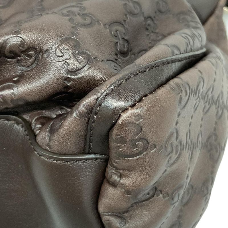 Gucci Handbag Abby Gucci Guccissima Line 189833 Dark Brown Leather