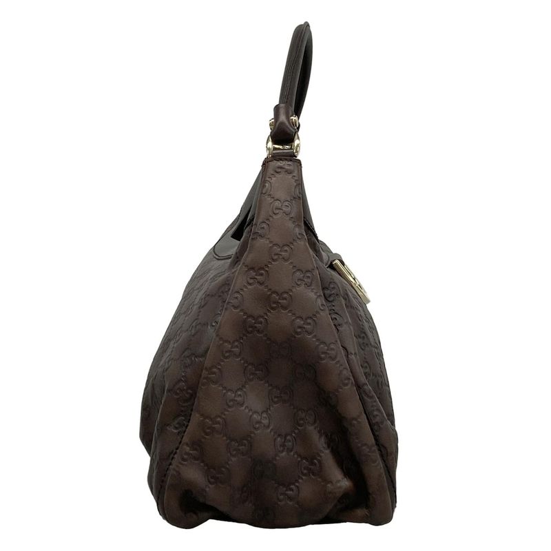 Gucci Handbag Abby Gucci Guccissima Line 189833 Dark Brown Leather