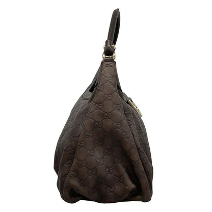 Gucci Handbag Abby Gucci Guccissima Line 189833 Dark Brown Leather