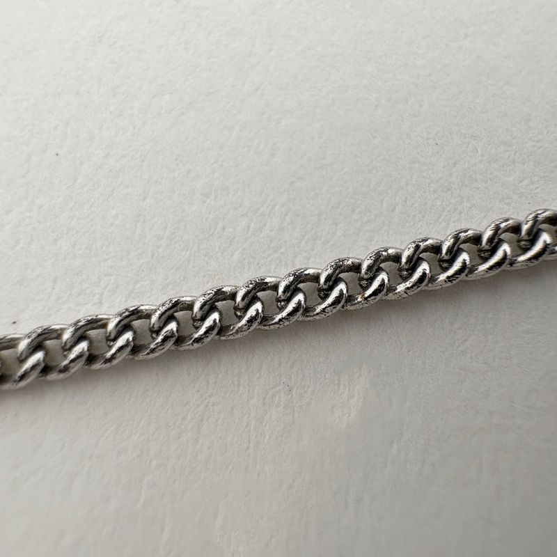 Chanel Coco Mark Rhinestone Necklace Silver Plated Silver Ladies