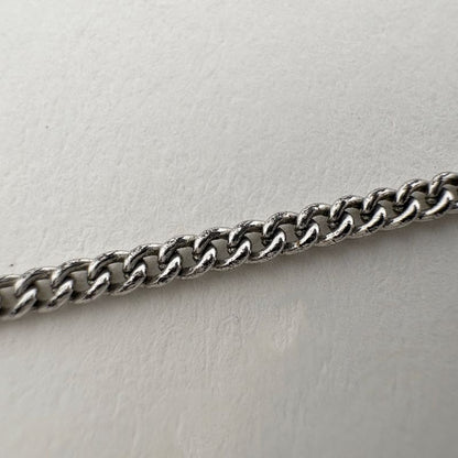 Chanel Coco Mark Rhinestone Necklace Silver Plated Silver Ladies