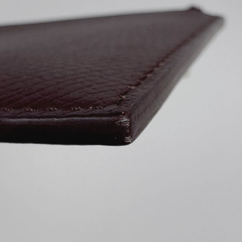 Celine Logo Coin Case Card Holder Coin Case Leather Bordeaux Women