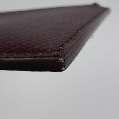 Celine Logo Coin Case Card Holder Coin Case Leather Bordeaux Women