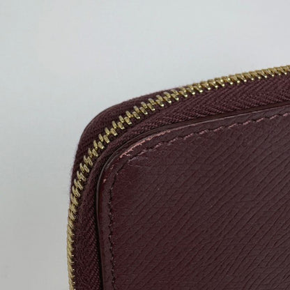 Celine Logo Coin Case Card Holder Coin Case Leather Bordeaux Women