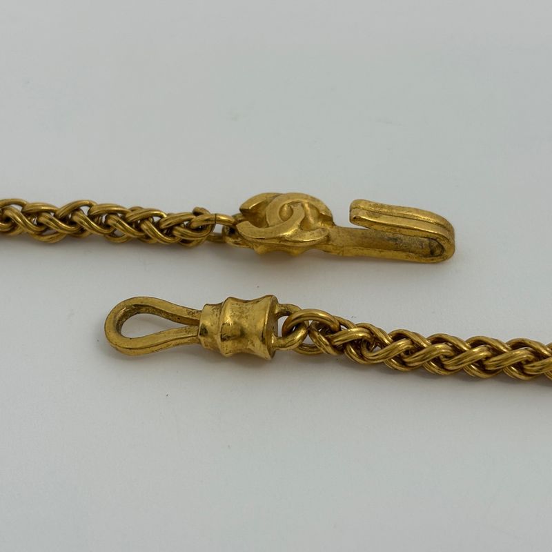 Chanel Coco Mark Chain Necklace GP Gold Ladies