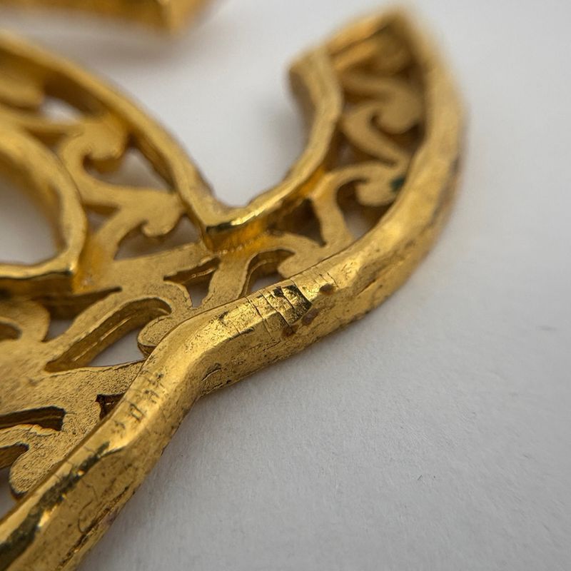 Chanel Coco Mark Chain Necklace GP Gold Ladies