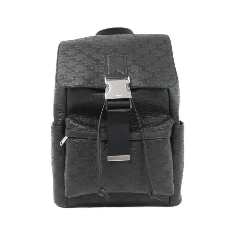 Celine Leather Macadam Monogram Backpack Black