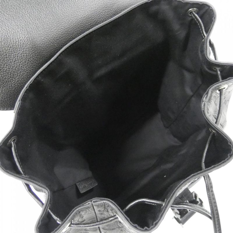 Celine Leather Macadam Monogram Backpack Black