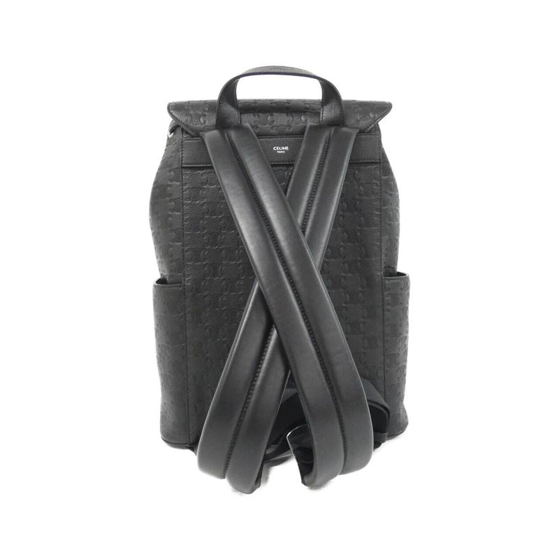Celine Leather Macadam Monogram Backpack Black