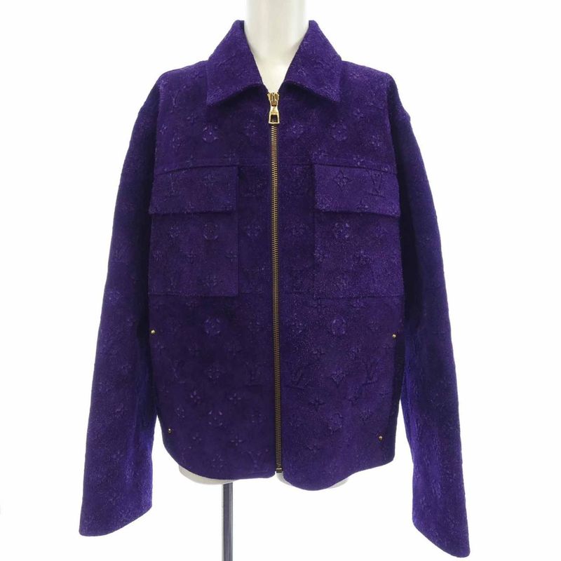 Louis Vuitton Workwear Monogram Embossed Suede Jacket Hol67wxd8 Leather Jacket