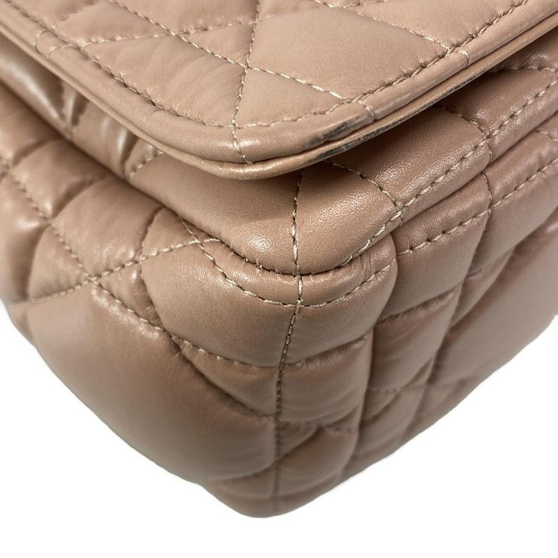 Dior Christian Dior Shoulder Bag Dior Caro Medium Bag Pink and Gold Leather