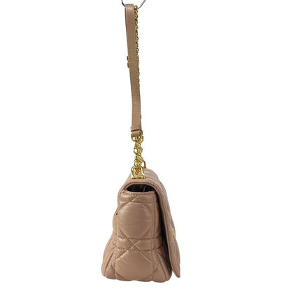 Dior Christian Dior Shoulder Bag Dior Caro Medium Bag Pink and Gold Leather