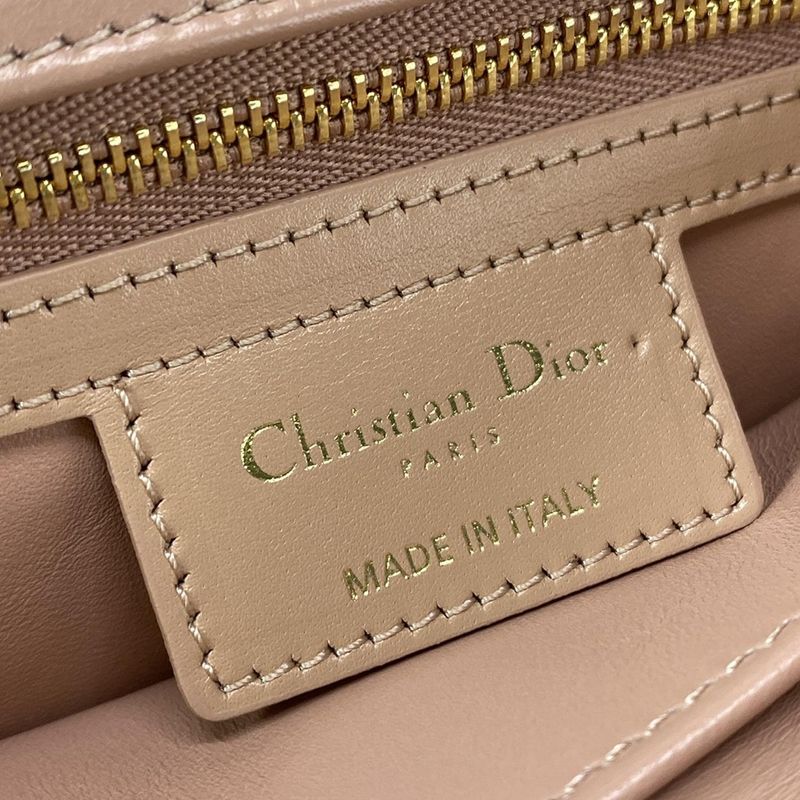 Dior Christian Dior Shoulder Bag Dior Caro Medium Bag Pink and Gold Leather