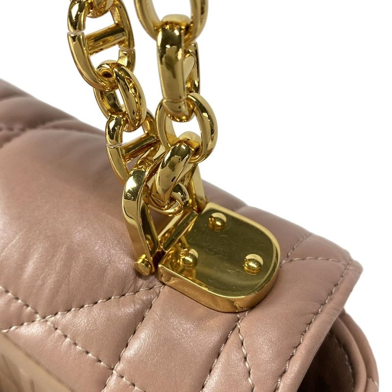 Dior Christian Dior Shoulder Bag Dior Caro Medium Bag Pink and Gold Leather