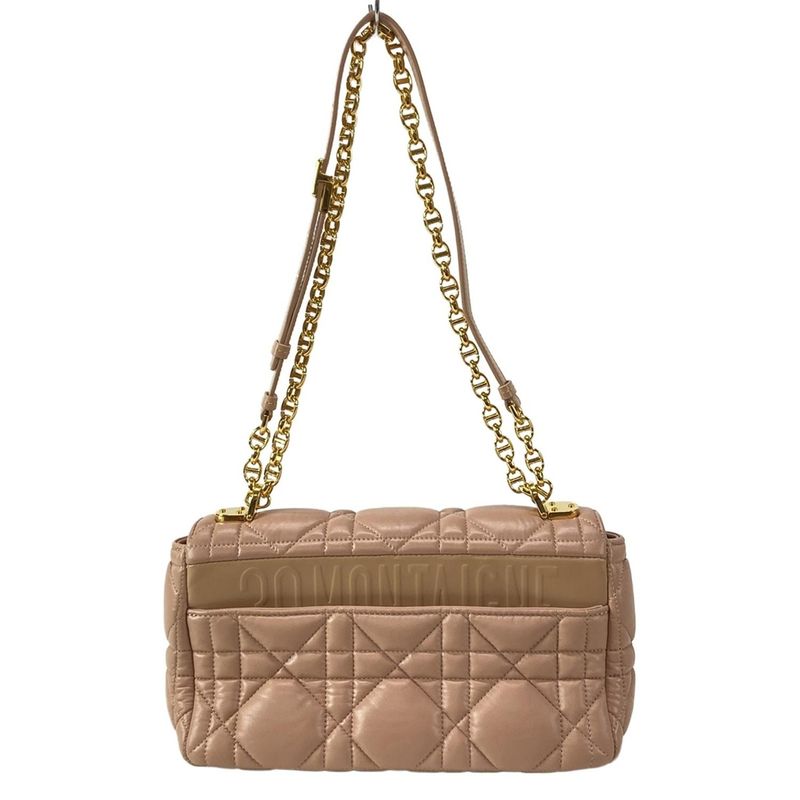 Dior Christian Dior Shoulder Bag Dior Caro Medium Bag Pink and Gold Leather