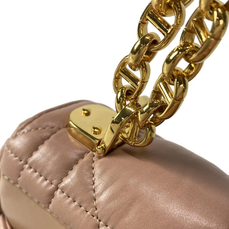 Dior Christian Dior Shoulder Bag Dior Caro Medium Bag Pink and Gold Leather