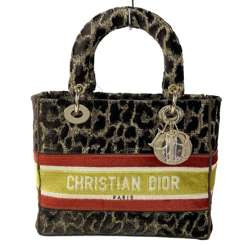 Dior Christian Dior Handbag Lady Delight Medium Bag Dark Brown X Beige X Multi