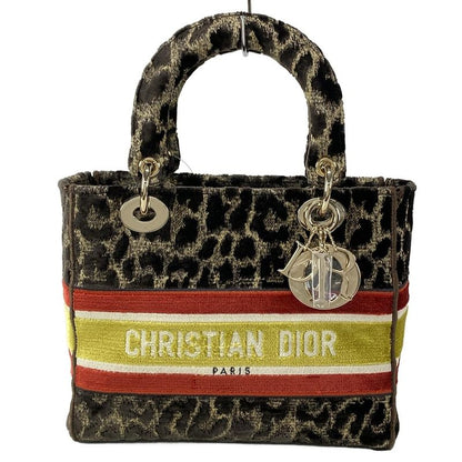 Dior Christian Dior Handbag Lady Delight Medium Bag Dark Brown X Beige X Multi