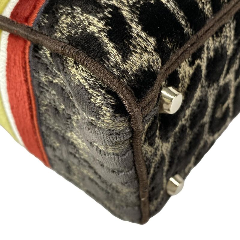 Dior Christian Dior Handbag Lady Delight Medium Bag Dark Brown X Beige X Multi