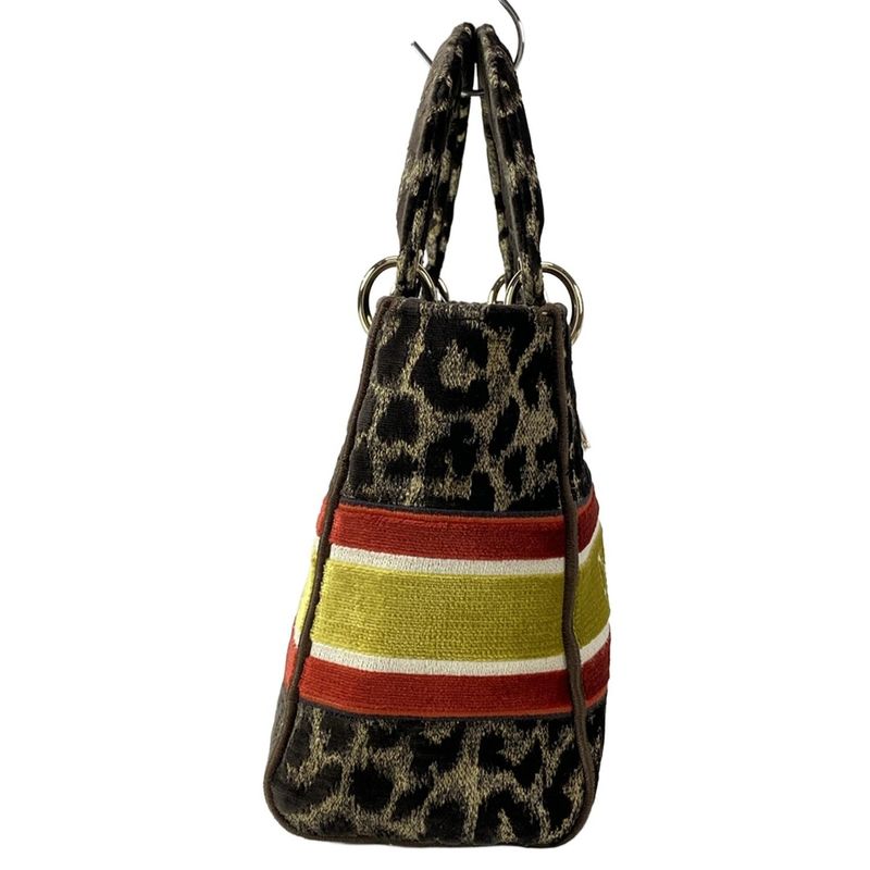 Dior Christian Dior Handbag Lady Delight Medium Bag Dark Brown X Beige X Multi