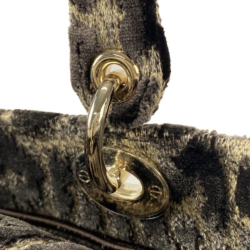 Dior Christian Dior Handbag Lady Delight Medium Bag Dark Brown X Beige X Multi