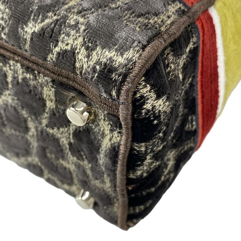 Dior Christian Dior Handbag Lady Delight Medium Bag Dark Brown X Beige X Multi