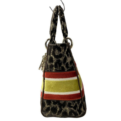 Dior Christian Dior Handbag Lady Delight Medium Bag Dark Brown X Beige X Multi