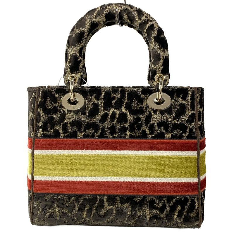 Dior Christian Dior Handbag Lady Delight Medium Bag Dark Brown X Beige X Multi