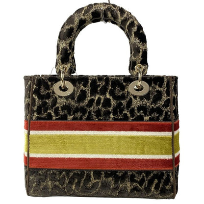 Dior Christian Dior Handbag Lady Delight Medium Bag Dark Brown X Beige X Multi