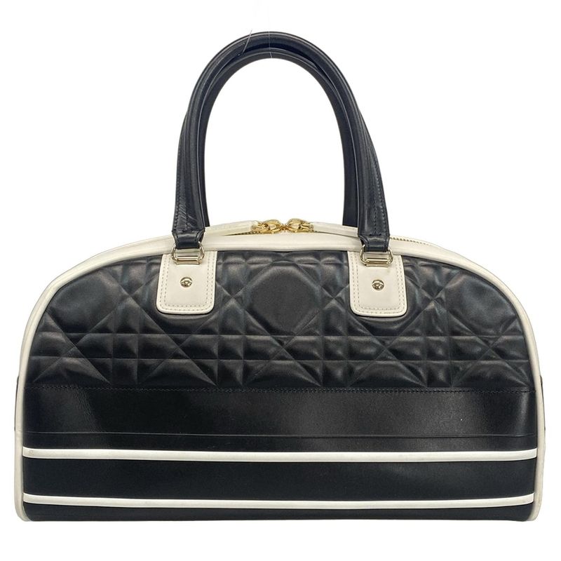 Dior Christian Dior Handbag Vibe Medium Beauring Bag Canage Stitching Black and
