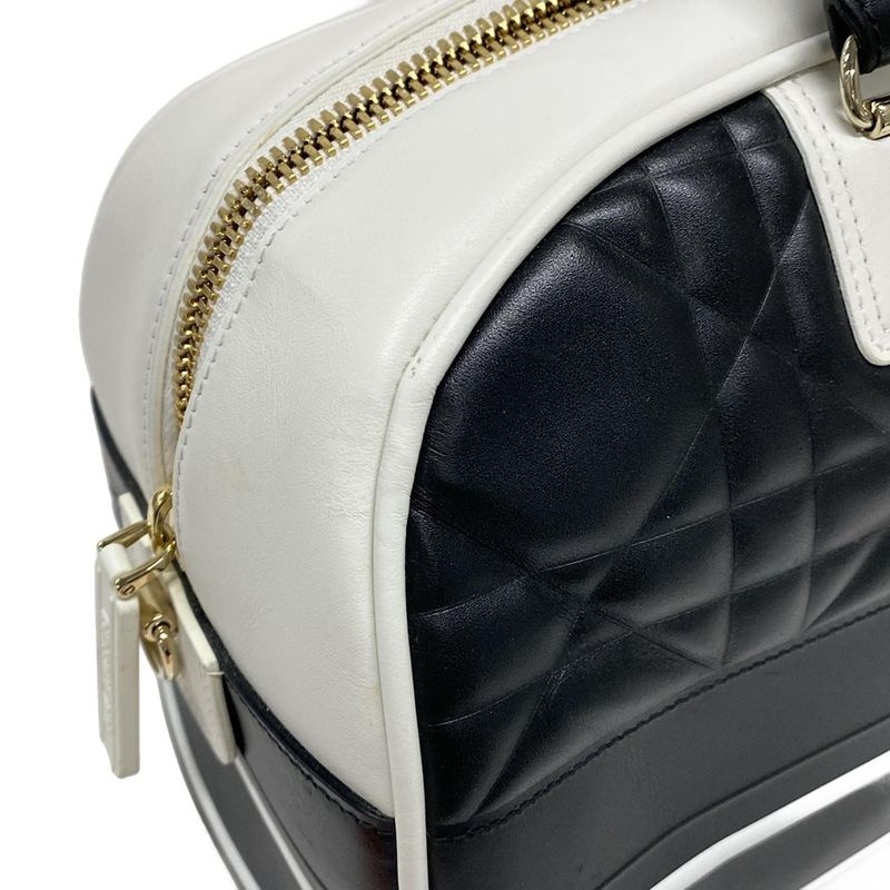 Dior Christian Dior Handbag Vibe Medium Beauring Bag Canage Stitching Black and