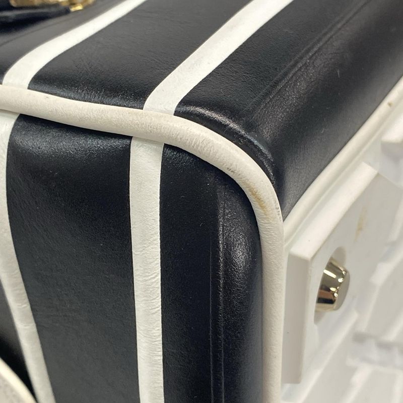 Dior Christian Dior Handbag Vibe Medium Beauring Bag Canage Stitching Black and