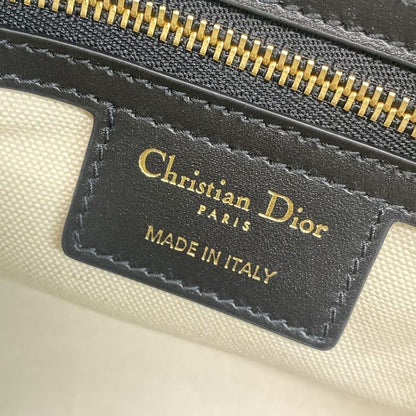 Dior Christian Dior Handbag Vibe Medium Beauring Bag Canage Stitching Black and