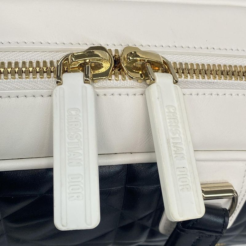 Dior Christian Dior Handbag Vibe Medium Beauring Bag Canage Stitching Black and