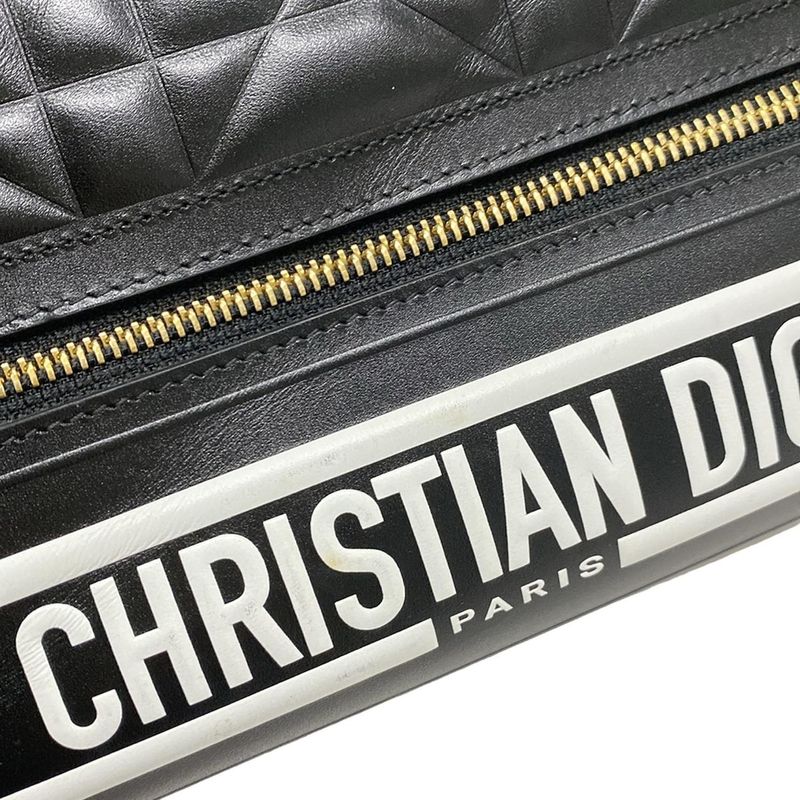 Dior Christian Dior Handbag Vibe Medium Beauring Bag Canage Stitching Black and