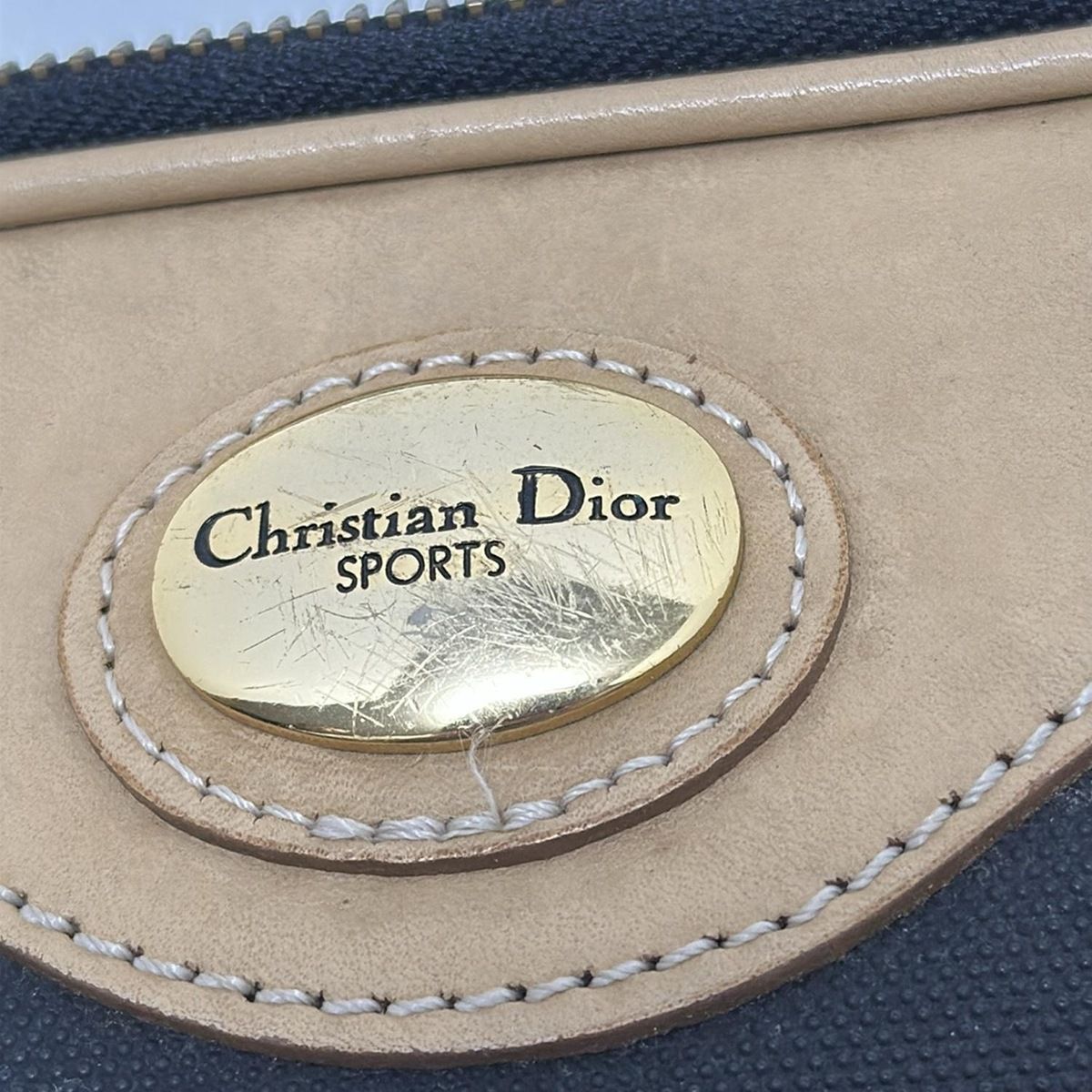 Christian Dior Sports Second Bag - Navy X Beige Leather
