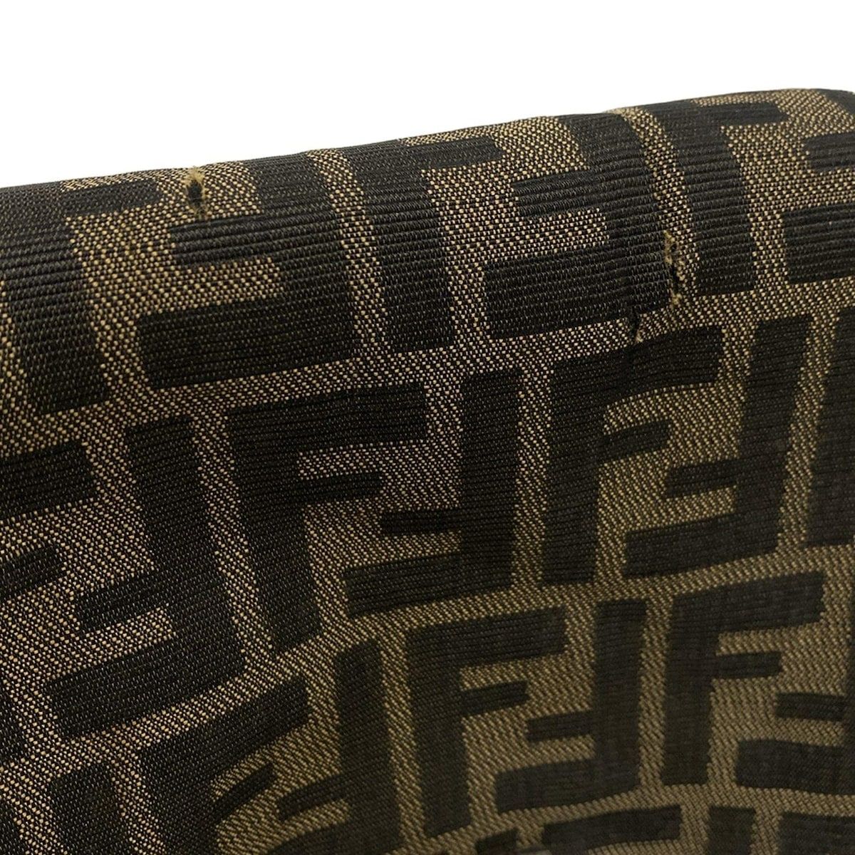 Fendi Shoulder Bag Mamma Bucket/zucca Pattern Dark Brown X Beige Leather