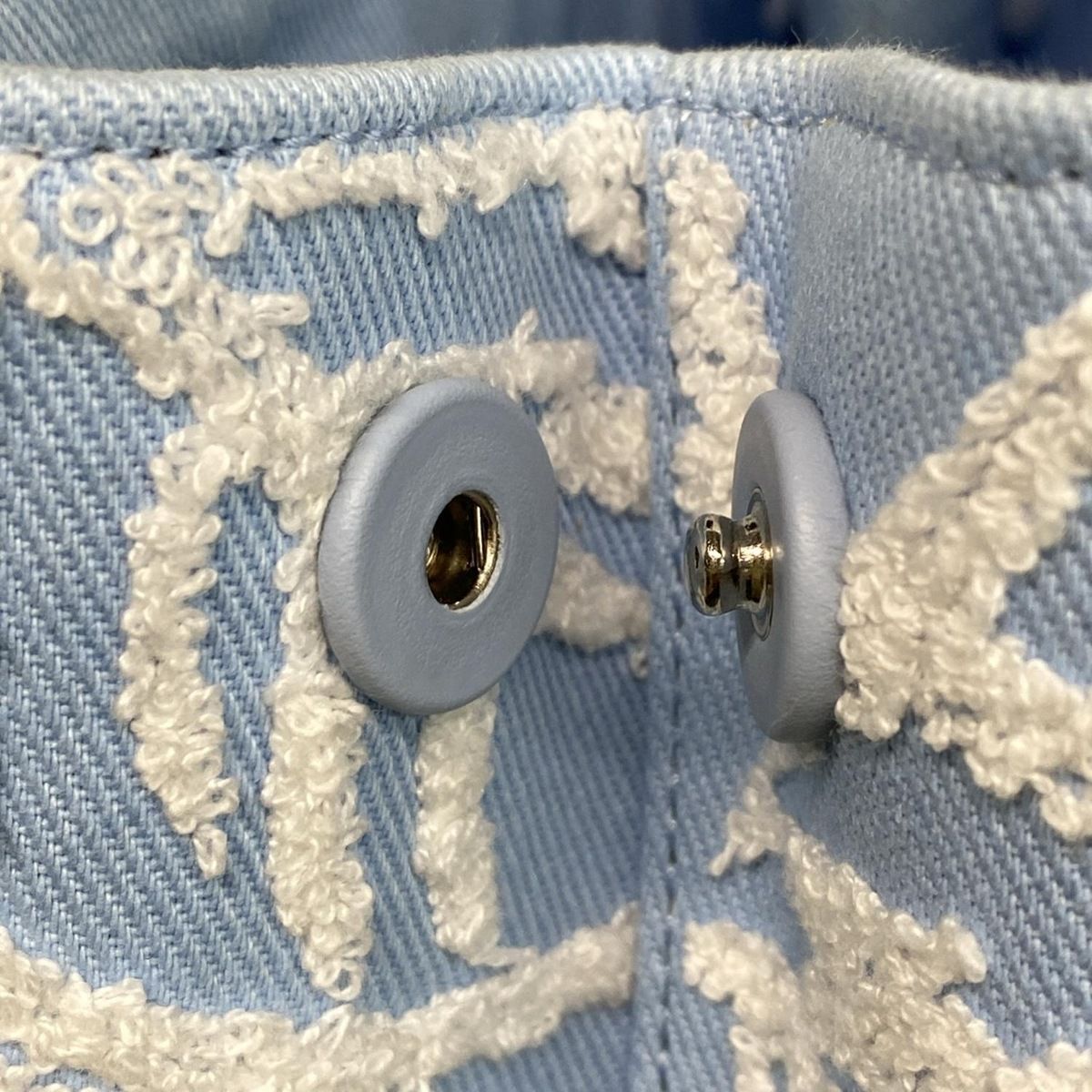 Prada Tote Bag Drill 1ba343 Light Blue X White Flower