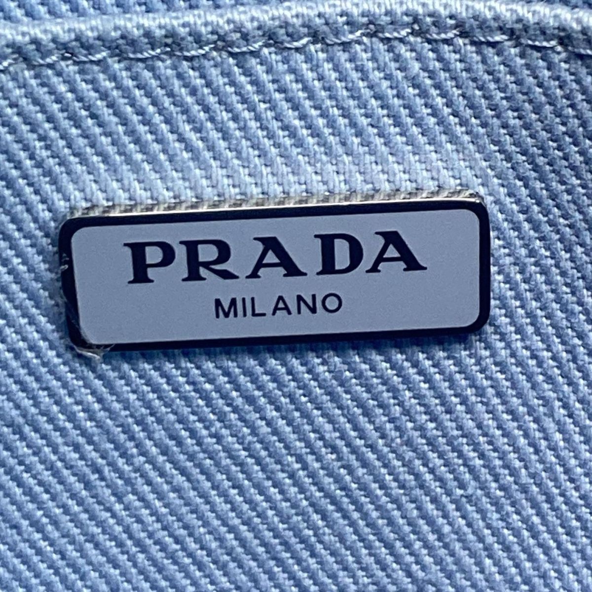 Prada Tote Bag Drill 1ba343 Light Blue X White Flower