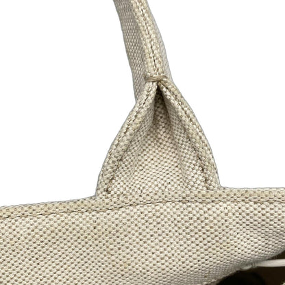 Prada Tote Bag Canapa 1bg439 White X Ivory