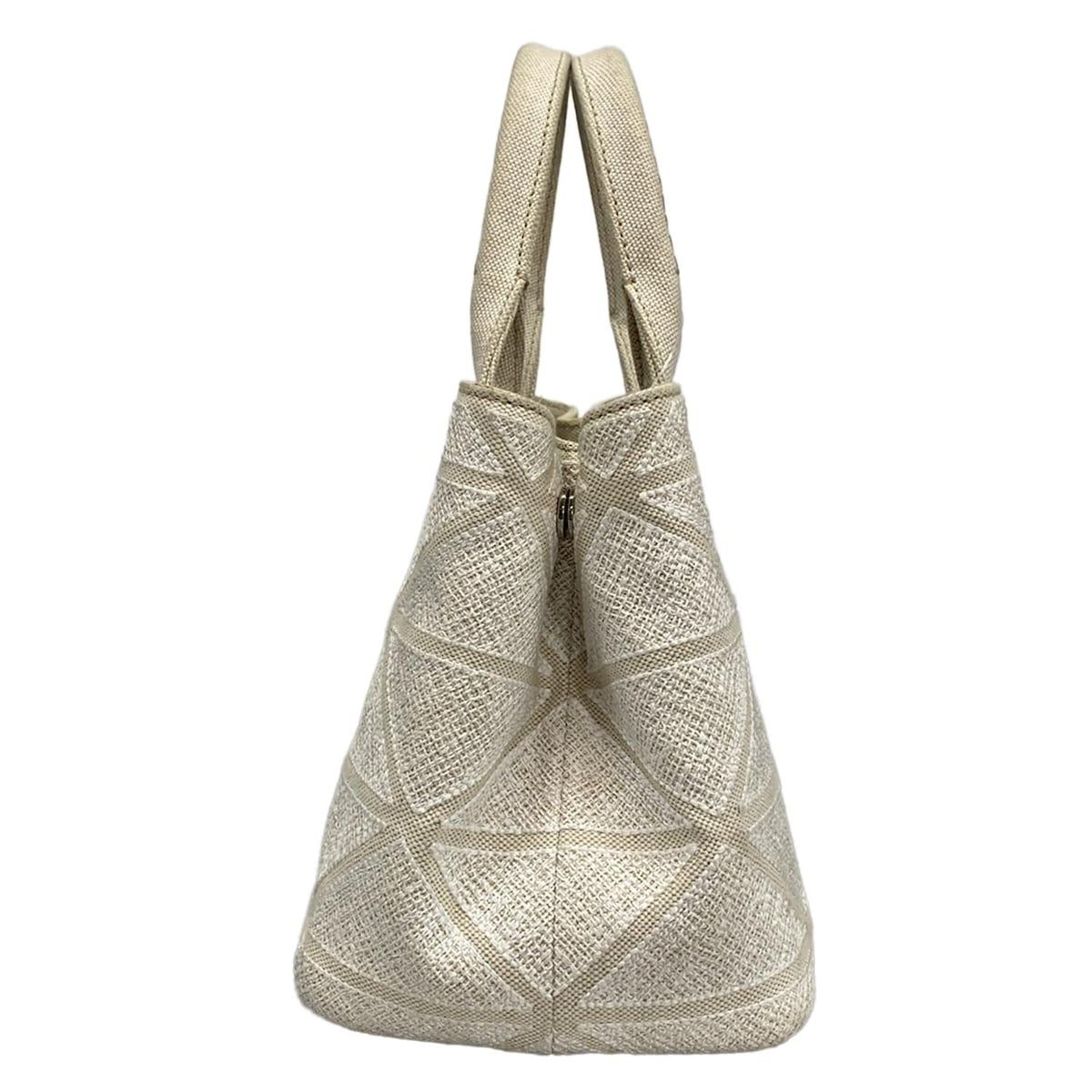 Prada Tote Bag Canapa 1bg439 White X Ivory